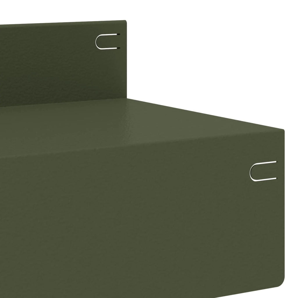 Bordura per Prato 20 pz 100 x 10 x 8 cm Acciaio Verde Oliva 8008878