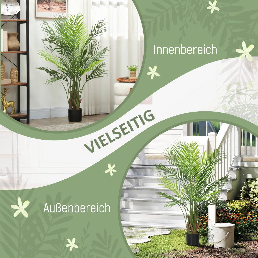 Palma artificiale grande 120cm pianta finta in vaso ¨C zephmum ¨C verde plastica