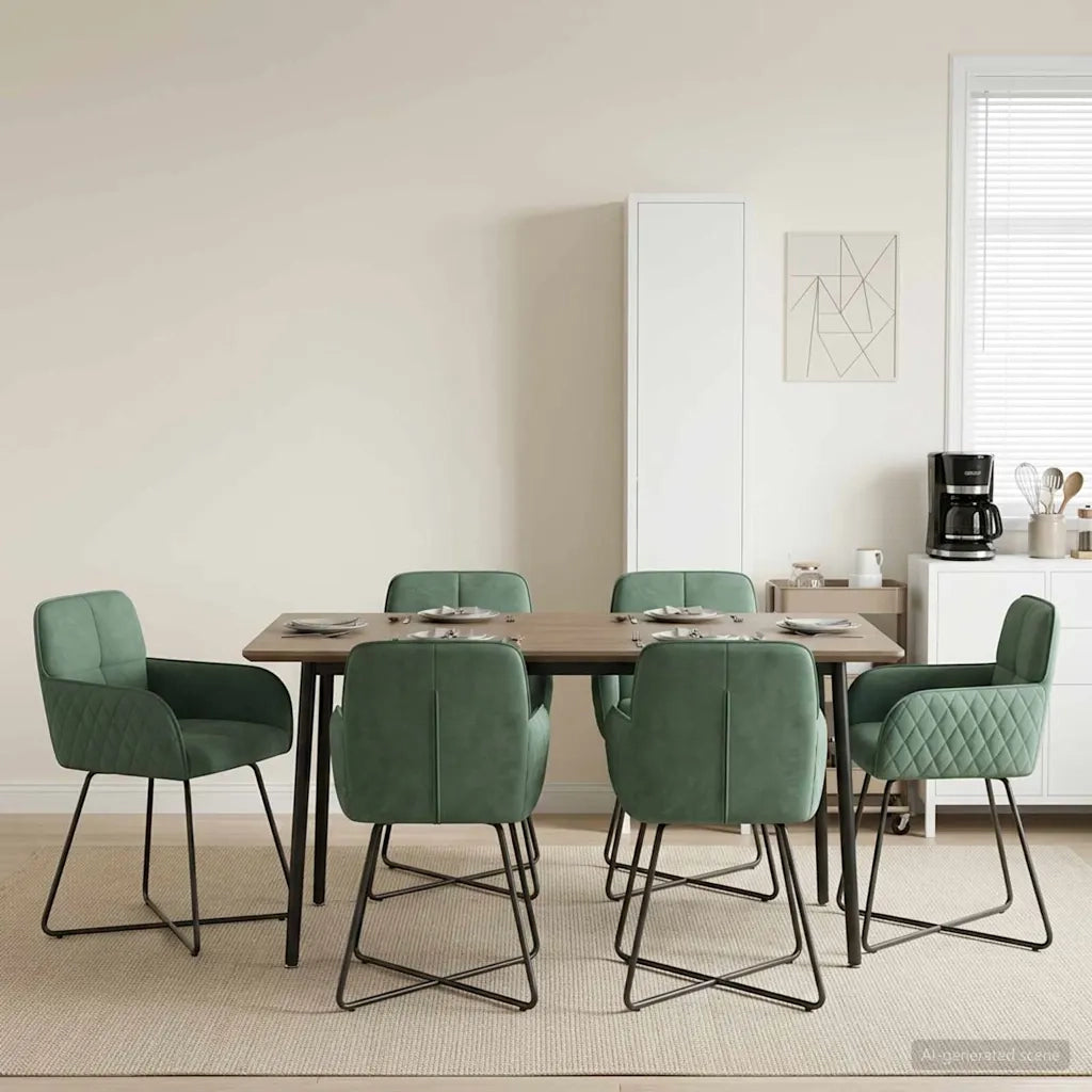 Sedie da pranzo 6 pcs Velluto (V) Verde Mare 59 x 56,5 x 86 cm 3428228