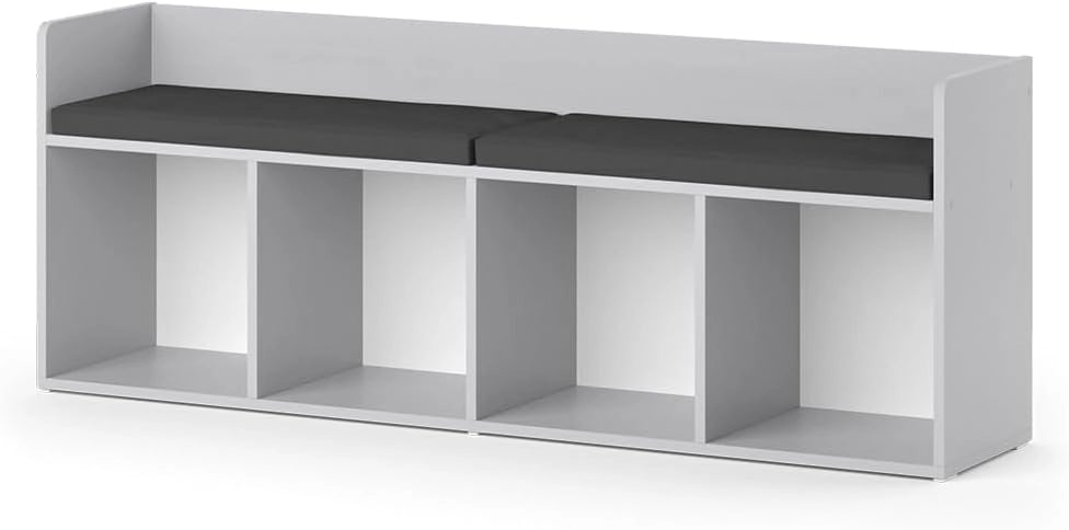 Scaffale per bambini Luigi, Grigio chiaro, 142.4 x 53.4 cm 4 scomparti, combinabile con altri elementi della serie Luigi