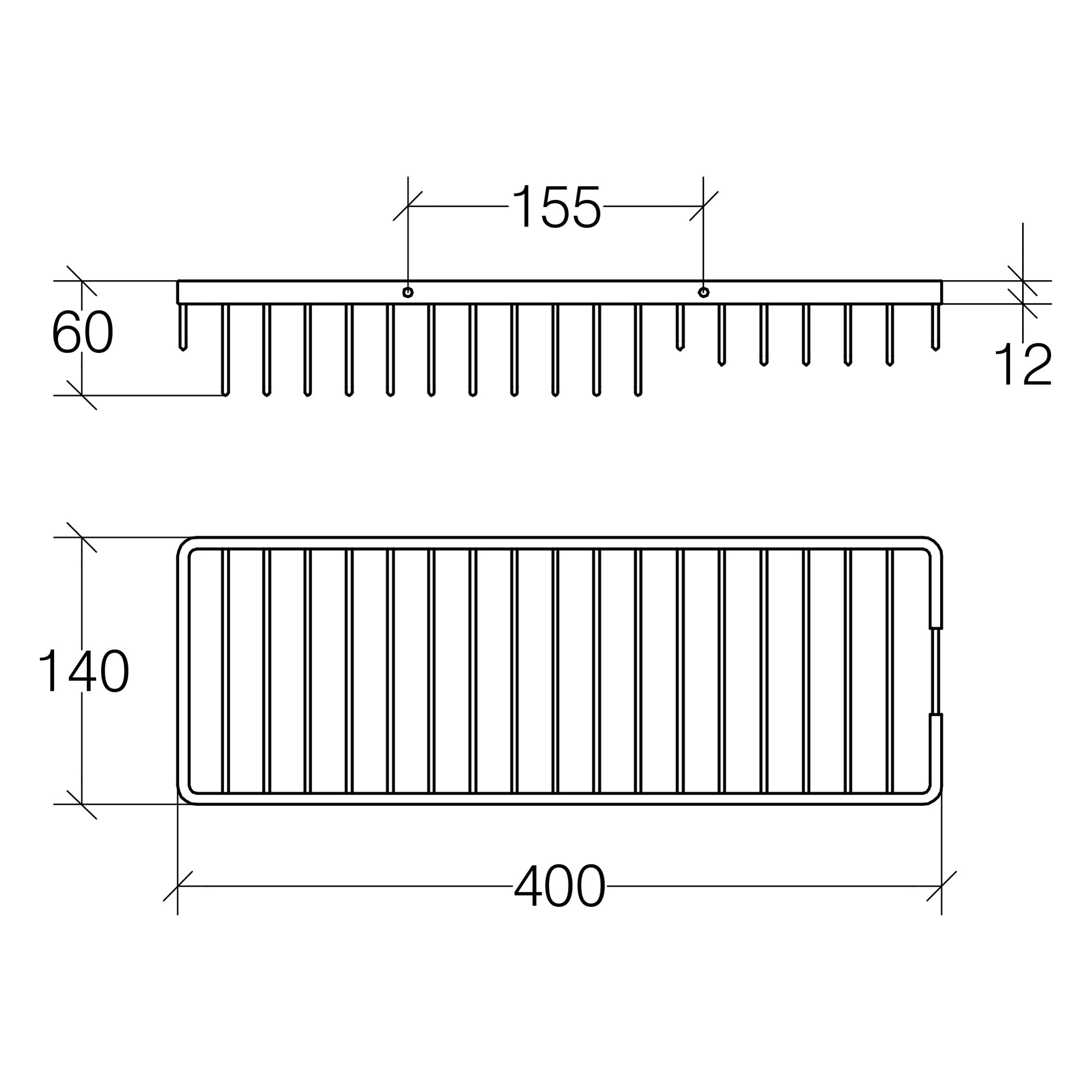Lineabeta - Portaoggetti da doccia L.40 cm in acciaio lucido