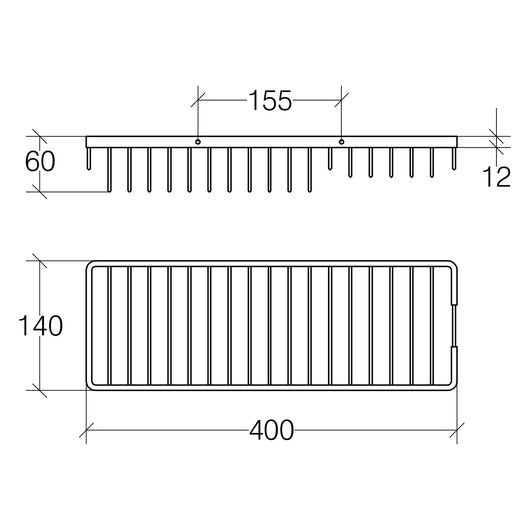 Lineabeta - Portaoggetti da doccia L.40 cm in acciaio lucido