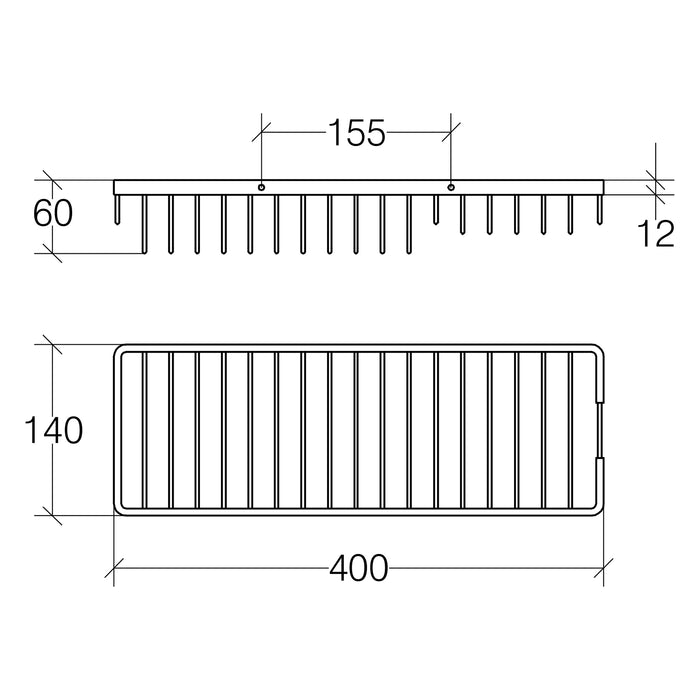 Lineabeta - Portaoggetti da doccia L.40 cm in acciaio lucido