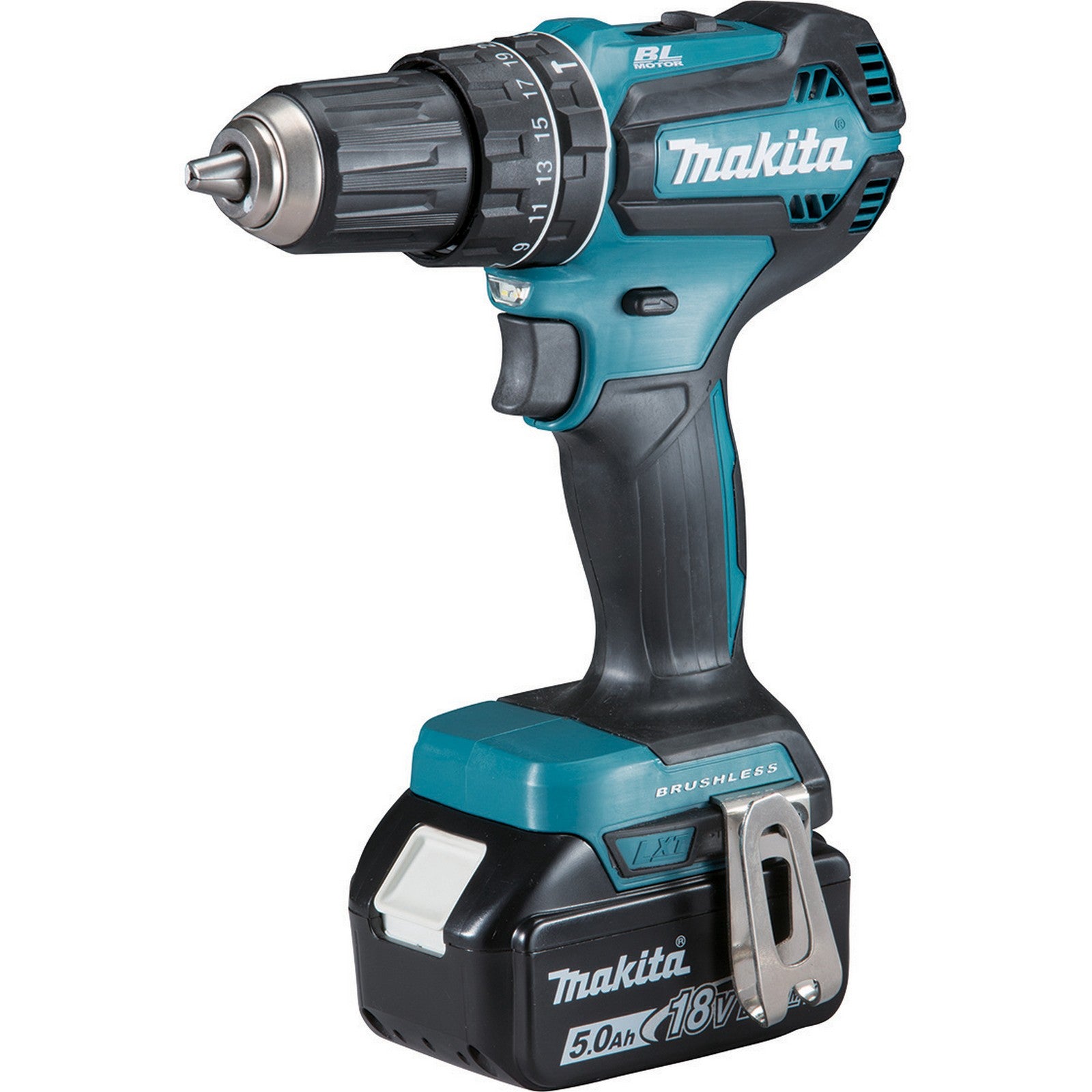 makita trapano brushless con 2 batterie 18vp-li5ah dhp485rtj cod:ferx.500235