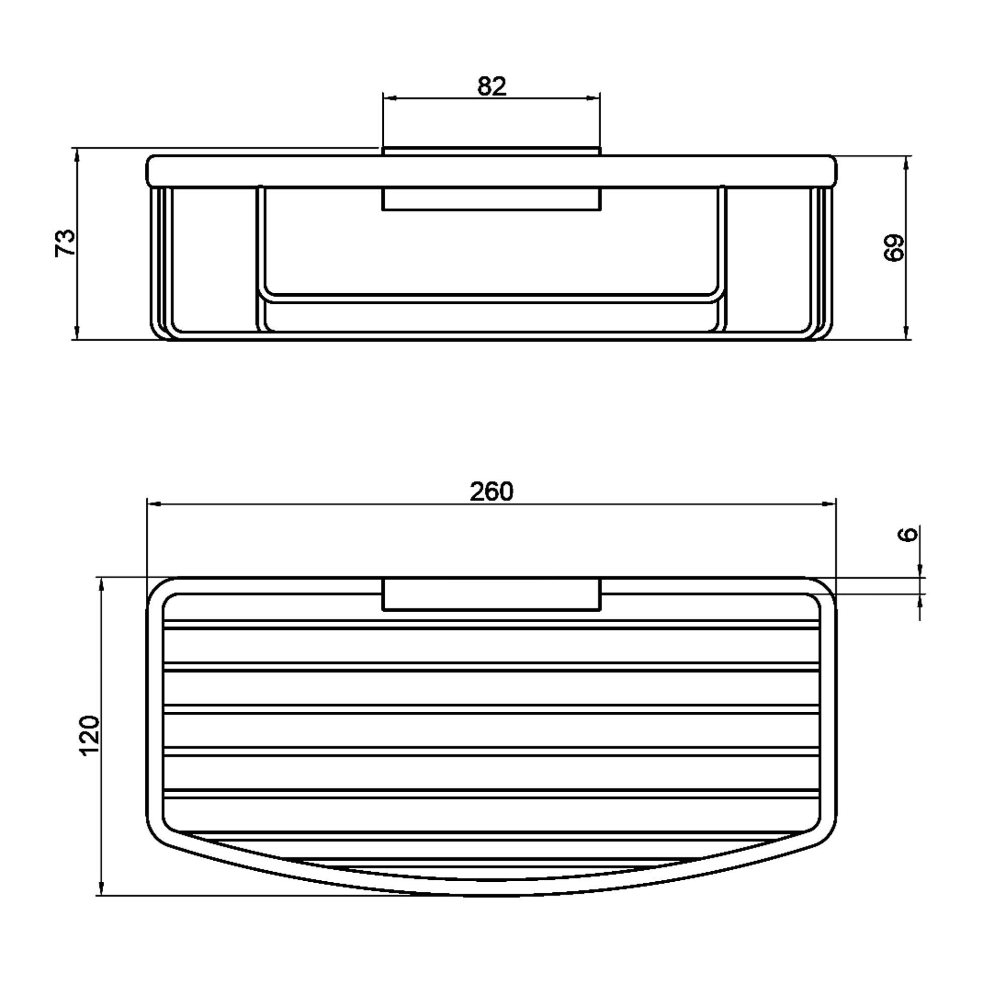 Lineabeta - Portaoggetti doccia rettangolare sganciabile L.26 cm in acciaio lucido