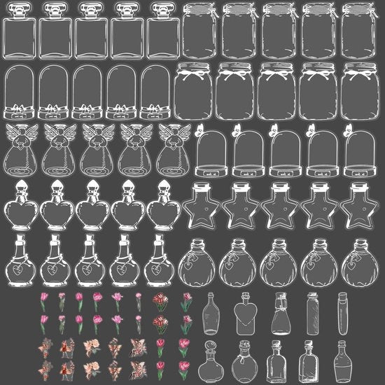 80 Stuks Transparante Bladwijzers con Motivo di Fiori Secchi per Bambini e Decorazione Scuola