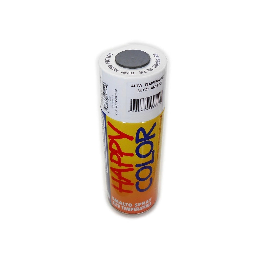 Saratoga bomboletta happy color 400ml spray per alta temperatura max 350°c finitura semilucida, colori happy color nero