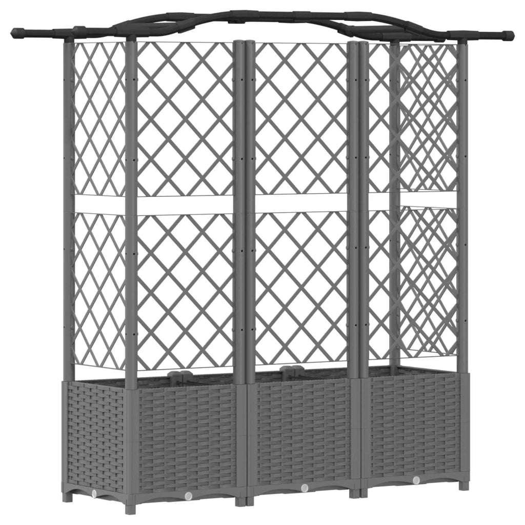 Letto Rialzato con Griglia e Tetto Grigio Chiaro PP 42032585
