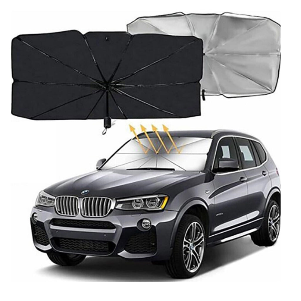PARASOLE PER AUTO PARABREZZA ANTERIORE PIEGHEVOLE 140X80 CM OMBRELLO PORTATILE