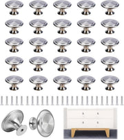 Pomelli di finitura rotondi - Argento - 30 mm - 25 pezzi - Acciaio inossidabile