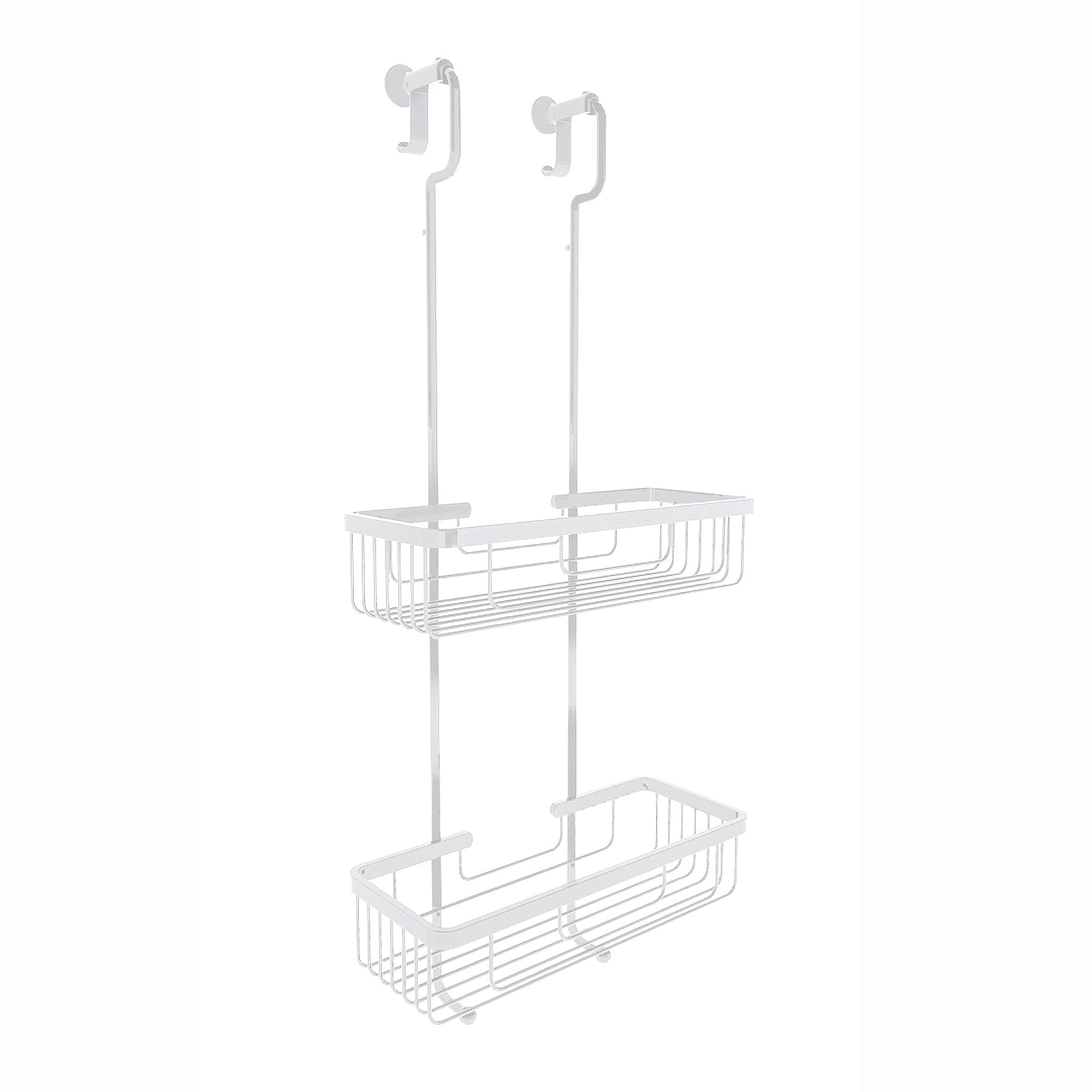 Lineabeta - Cestino portaoggetti doccia doppio appendibile bianco opaco