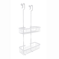 Lineabeta - Cestino portaoggetti doccia doppio appendibile bianco opaco