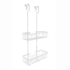 Lineabeta - Cestino portaoggetti doccia doppio appendibile bianco opaco