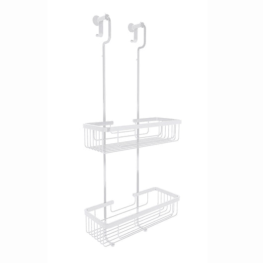 Lineabeta - Cestino portaoggetti doccia doppio appendibile bianco opaco