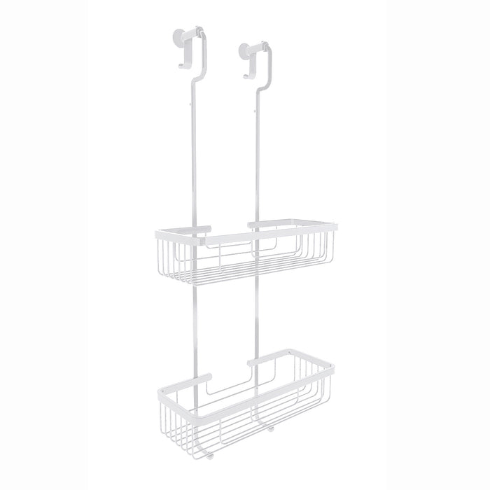 Lineabeta - Cestino portaoggetti doccia doppio appendibile bianco opaco