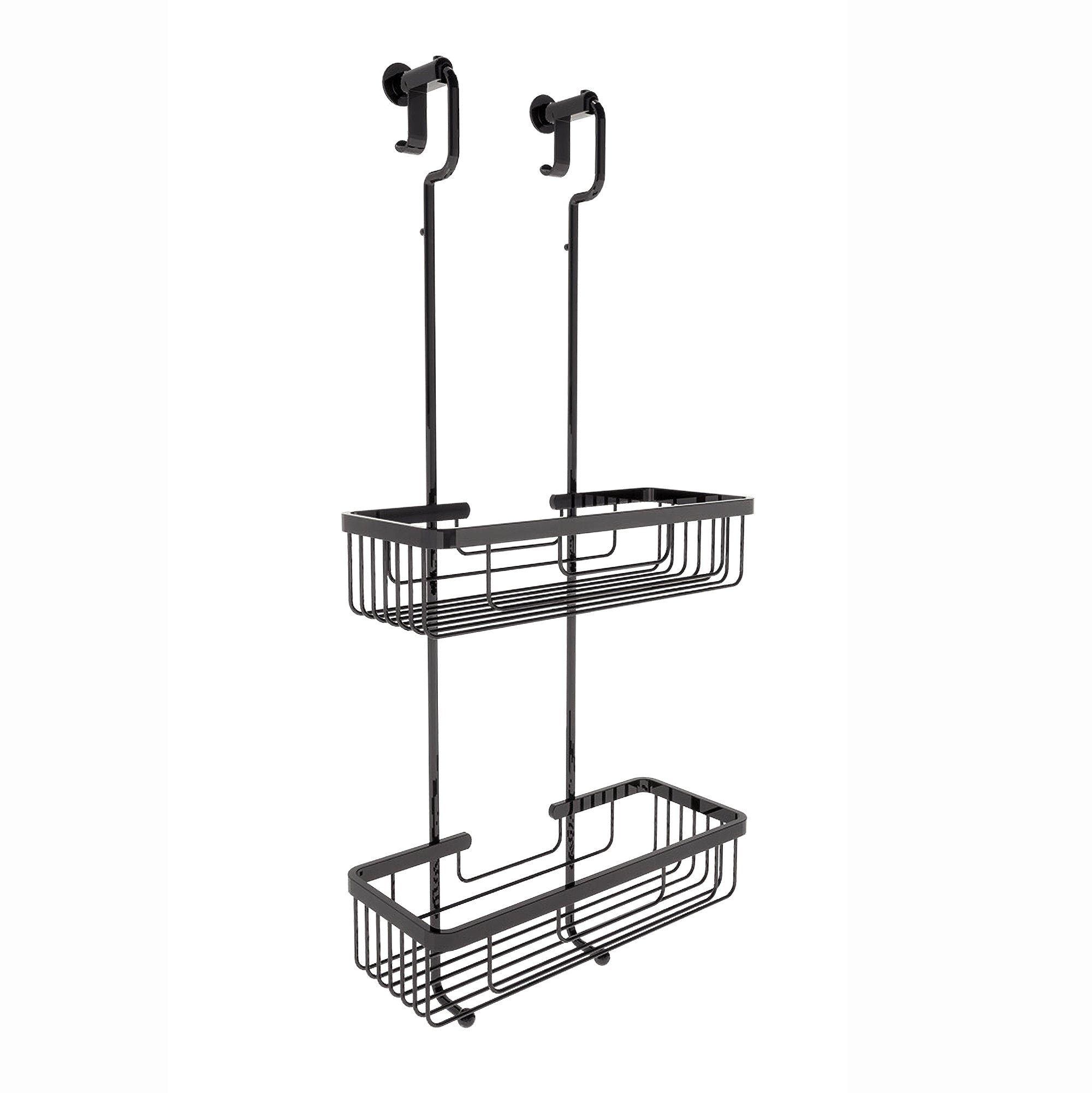 Lineabeta - Cestino portaoggetti doccia doppio appendibile nero opaco