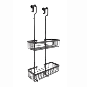 Lineabeta - Cestino portaoggetti doccia doppio appendibile nero opaco