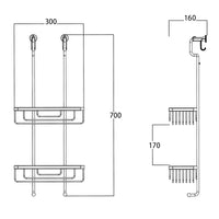 Lineabeta - Cestino portaoggetti doccia doppio appendibile acciaio lucido