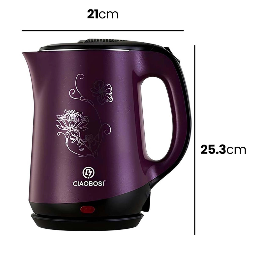 Bollitore Elettrico 2.5L 2000W con Spegnimento Automatico e Indicatore Luminoso Viola Avizar