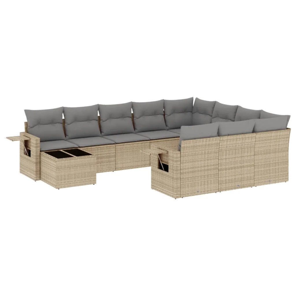 Set Divani da Giardino 11 pz con Cuscini Beige in Polyrattancod mxl 112951