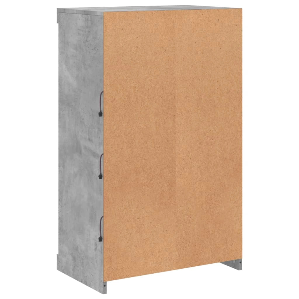 Buffet credenza cassettiera armadio mobile contenitore organizer per cucina soggiorno salotto con luci LED 60,5 x 37 x 100 cm grigio 02_0030002