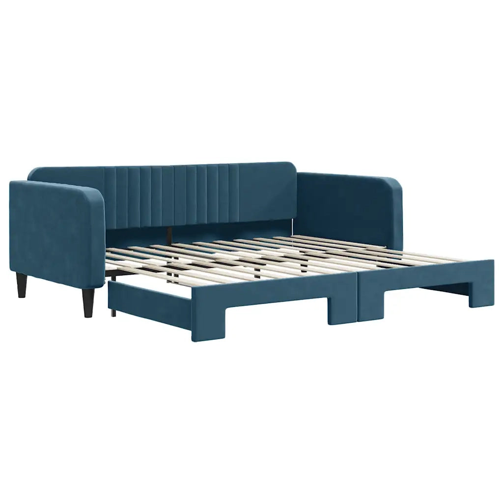 Divano letto | Sof¨¤ letto | Letto singolo Estraibile Blu 100x200 cm in Velluto