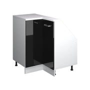 Mobile cucina angolare per sottotetto R-Line Nero lucido/Bianco 75.6 cm con 1 porta Vicco