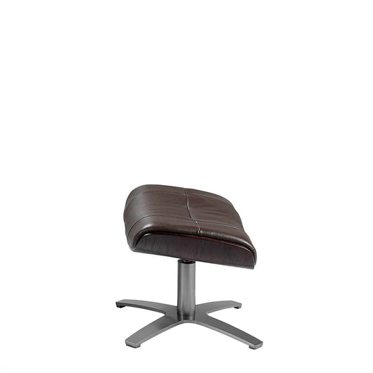 Pouf in pelle marrone cioccolato