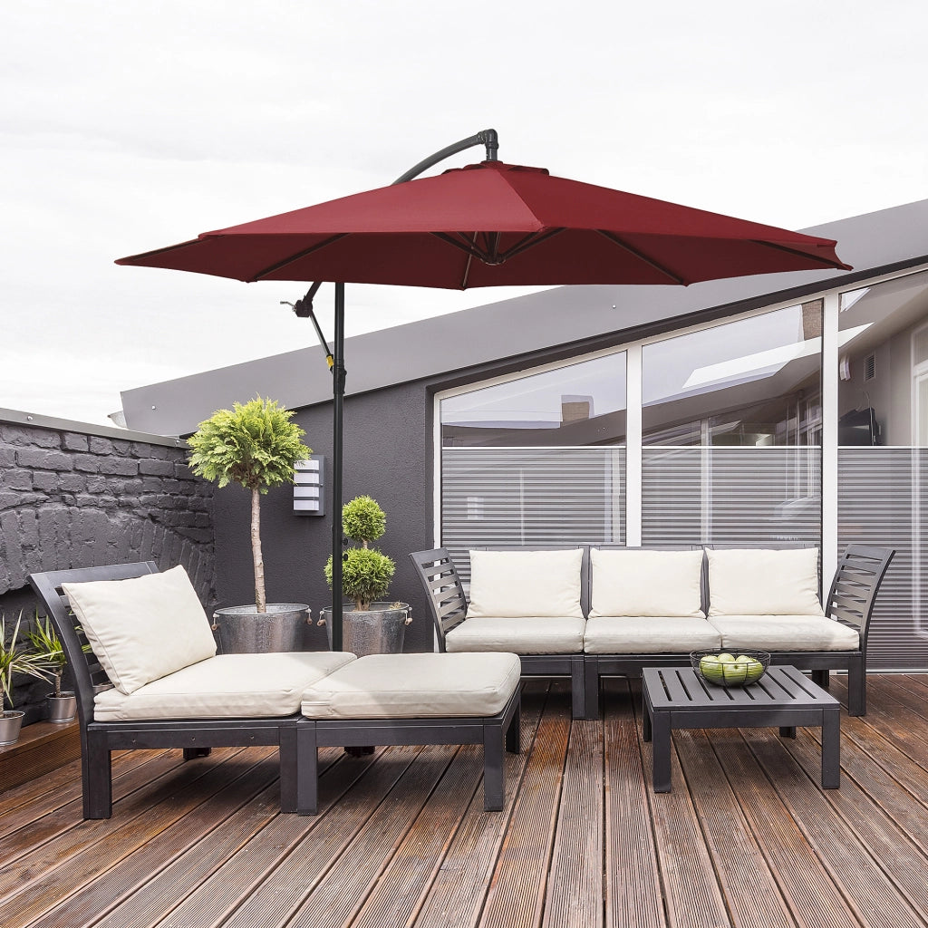 Ombrellone da Giardino Parasole Inclinabile ¨C Zephmum ¨C Grigio ?295 cm Base in Acciaio