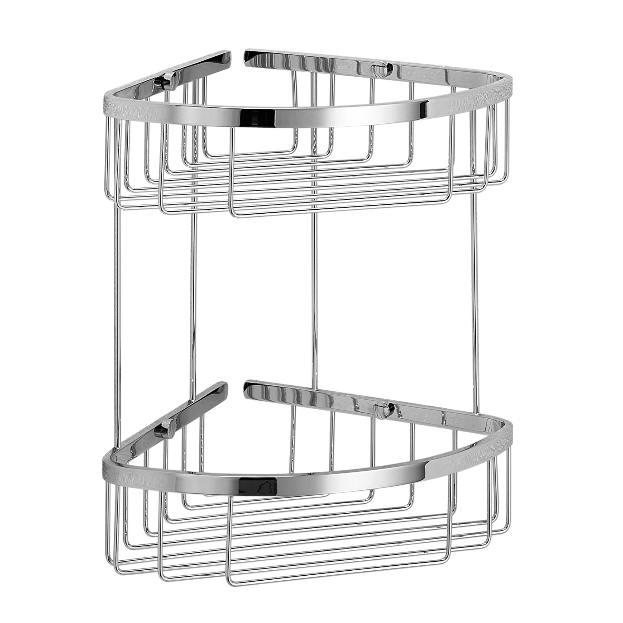 Lineabeta - Portaoggetti doccia angolare a 2 ripiani in acciaio lucido