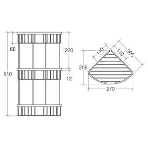Lineabeta - Portaoggetti doccia angolare a 3 ripiani in acciaio lucido