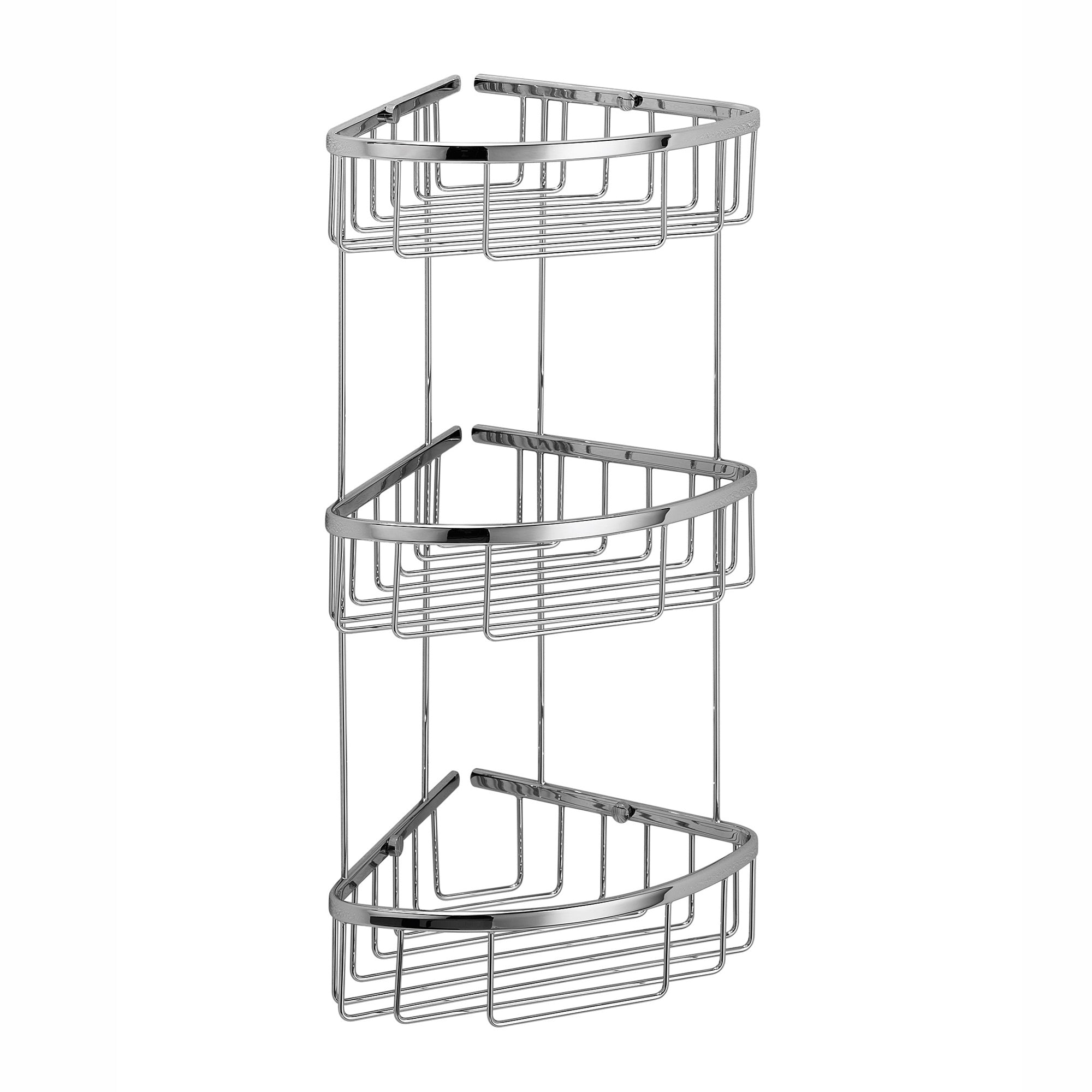 Lineabeta - Portaoggetti doccia angolare a 3 ripiani in acciaio lucido