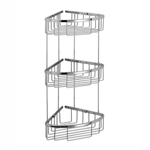 Lineabeta - Portaoggetti doccia angolare a 3 ripiani in acciaio lucido