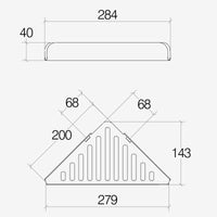 Lineabeta - Mensola doccia L.28,4 H.4 cm angolare Filo in acciaio nero opaco