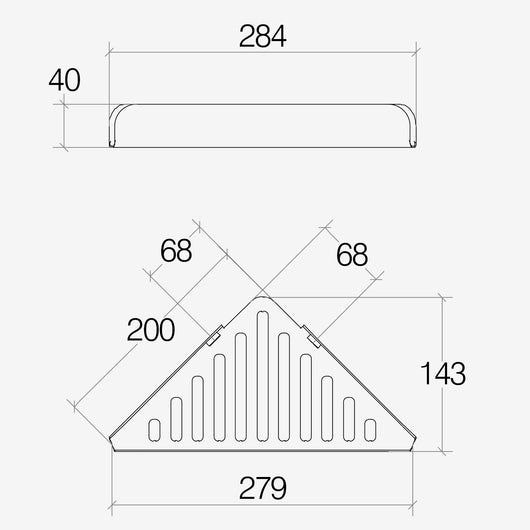 Lineabeta - Mensola doccia L.28,4 H.4 cm angolare Filo in acciaio blu opaco