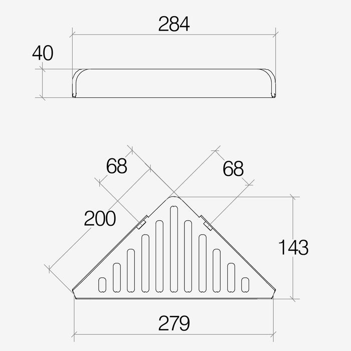 Lineabeta - Mensola doccia L.28,4 H.4 cm angolare Filo in acciaio verde grigio opaco