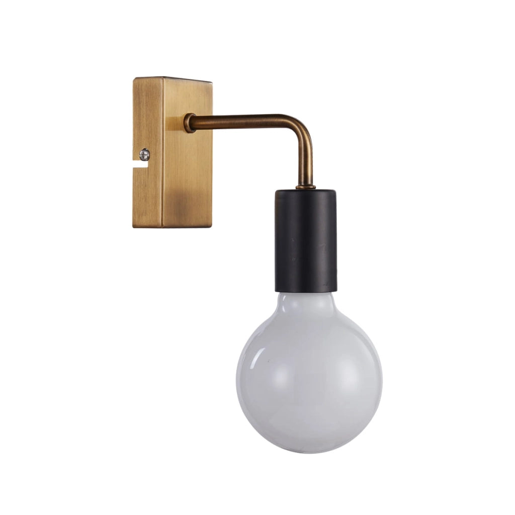 Applique Italux Irina industrial ottone/nero E27 60W