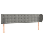 Testiera | Testata ad Orecchio Grigio Chiaro 203x23x78/88 cm in Velluto
