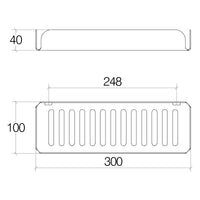 Lineabeta - Mensola doccia Filo L.30 cm in acciaio satinato
