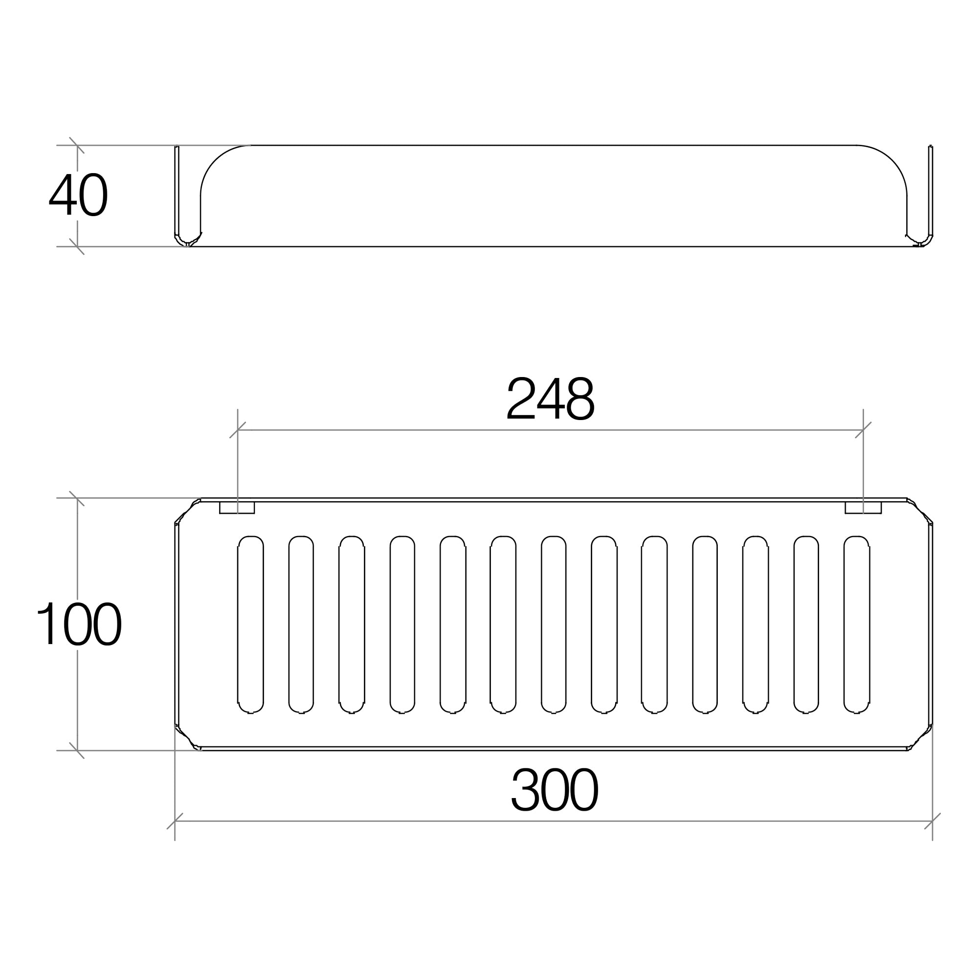 Lineabeta - Mensola doccia Filo L.30 cm in acciaio satinato