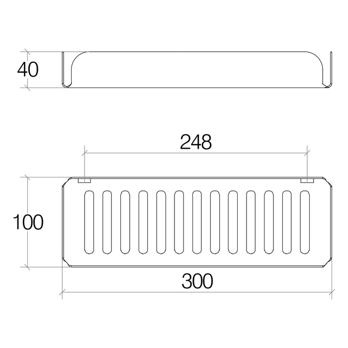 Lineabeta - Mensola doccia Filo L.30 cm in acciaio satinato
