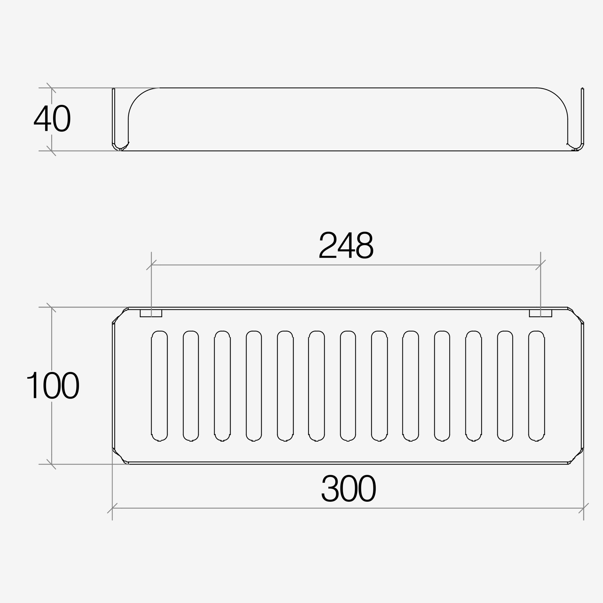 Lineabeta - Mensola doccia L.30 H.4 cm Filo in acciaio verde salvia opaco
