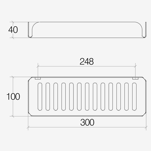 Lineabeta - Mensola doccia L.30 H.4 cm Filo in acciaio grigio opaco