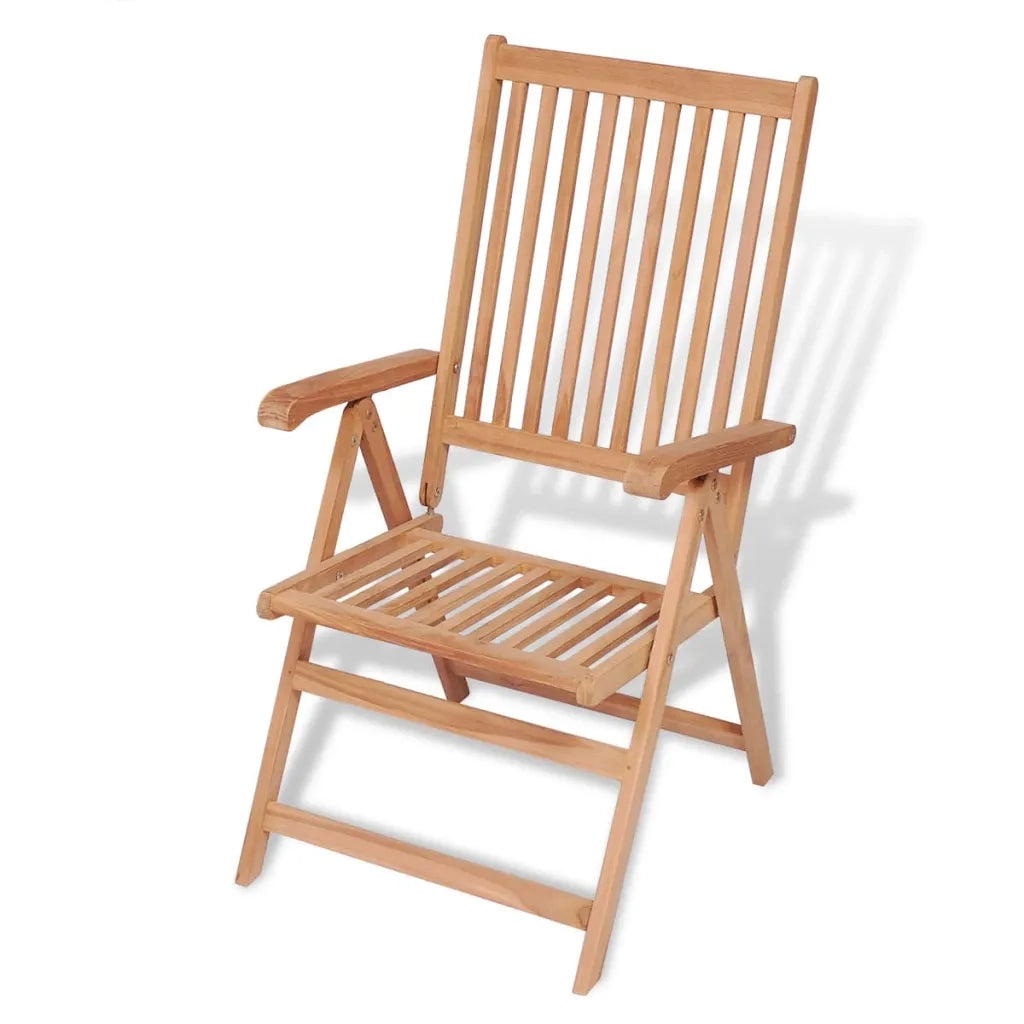 Set da Pranzo da Giardino 7pz Sedie Pieghevoli Massello di Teak 43032