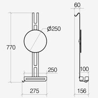 Lineabeta - Mensola doccia da appendere Filo con ripiano e specchio bianco