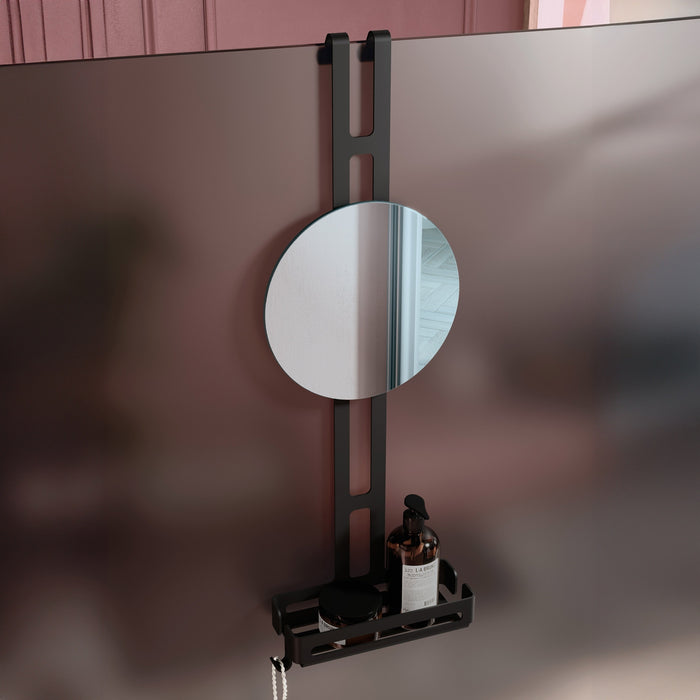 Lineabeta - Mensola doccia da appendere Filo con 2 ripiani nero opaco