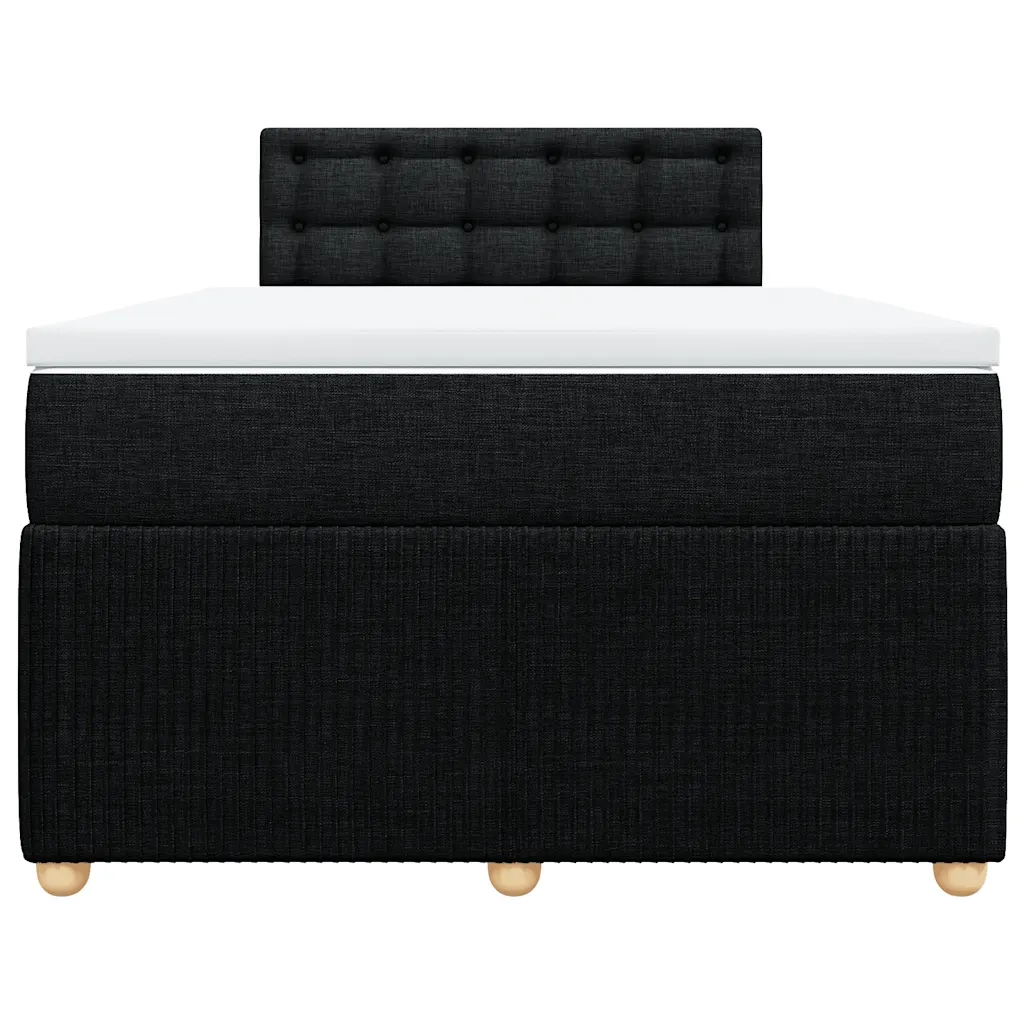 Giroletto a Molle con Materasso Nero 120x200 cm in Tessuto