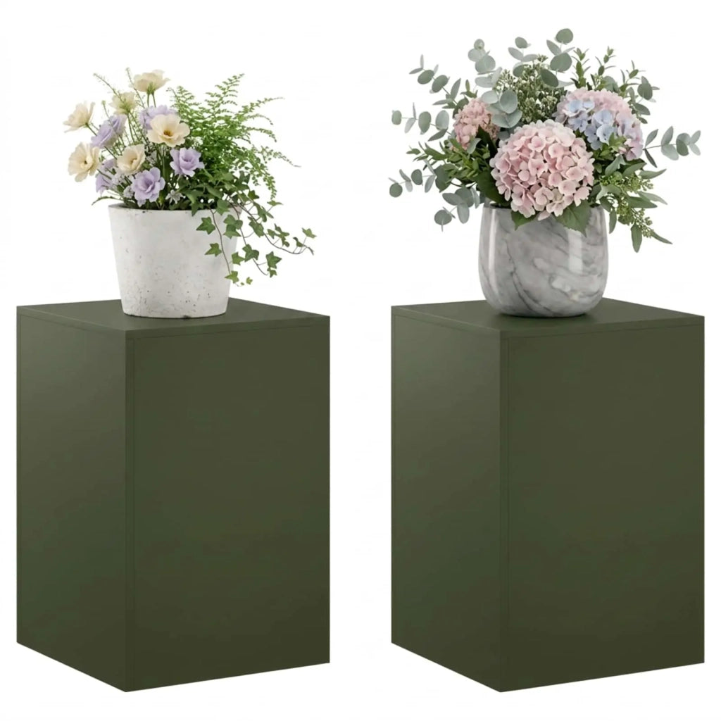 Supporto per piante 2 pcs Verde Oliva 40 x 40 x 60 cm Acciaio 8012537
