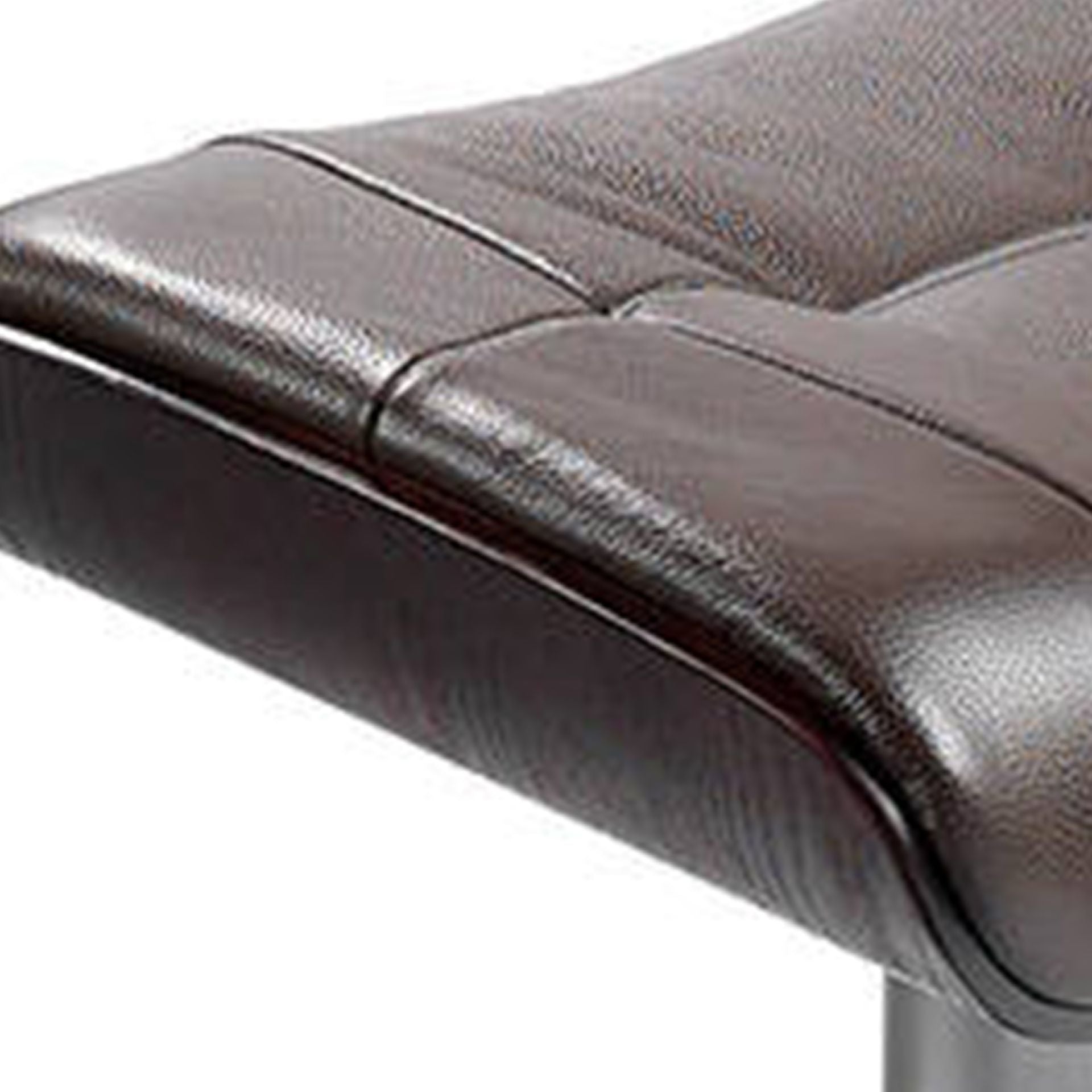 Pouf in pelle marrone cioccolato