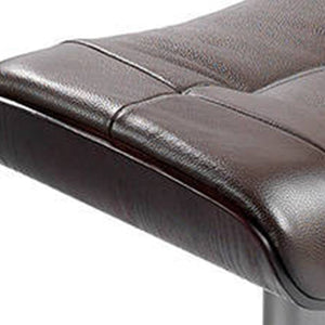 Pouf in pelle marrone cioccolato